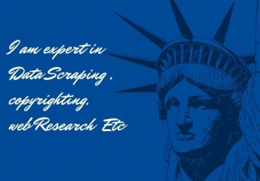 I am work with Data scraping Copyrighting web research etc