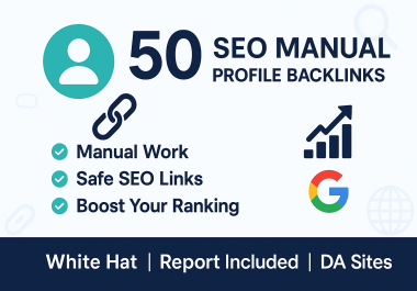 I will do 50 high da profile backlinks manually