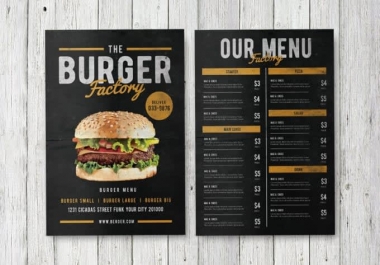 I will design eye catching restaurant menu and food menu