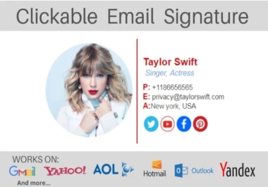 Professional clickable email signature