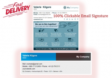 I will make a clickable HTML email signature