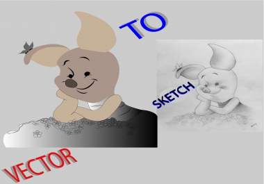 I will convert sketch to vector illustration,  logo,  anything within 12 hours