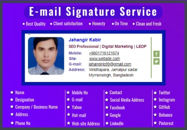 I will Provide you a fantastic E-mail Signature work