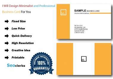 Make minimalist and professional business card for you