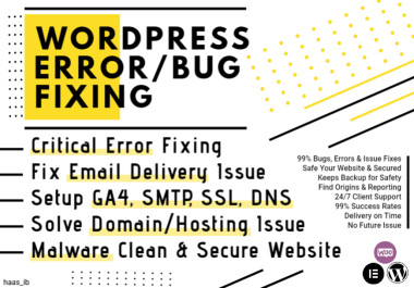 Fix Bugs,  Errors & Issues of WordPress Website