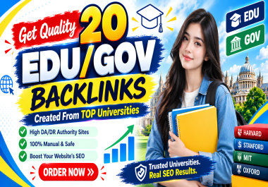 Get Quality 20 EDU/GOV Backlinks Created From TOP Universities