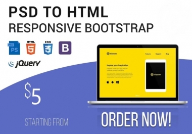 I will convert psd to html responsive bootstrap