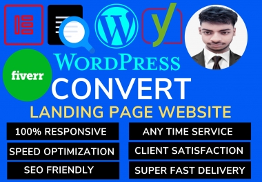 Build responsive landing page wordpress website