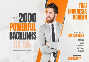 Thai-Indonesia-Korean 2000 DA 50+ Backlinks PBN,  Guest Post,  Sidebar,  Blog Comments,  Profile