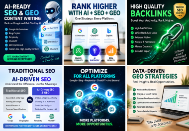 I will do complete SEO,  AI SEO,  GEO and backlink optimization