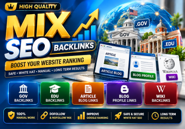 Mixed backlinks with EDU GOV blog comment profile and wiki links