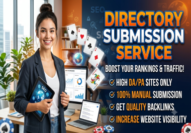 I will provide 100 manual directory submissions for SEO backlinks and traffic.