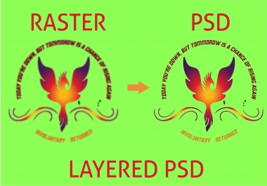I will convert PNG or JPG to PSD,  AI,  PDF or CDR