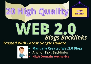 Latest Google Algorithm For 20 HQ Web2.0 Dofollow Backlinks