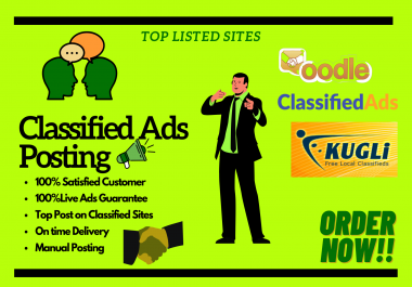 Get 100 High Quality Manual Ad post on high DA PA Sites