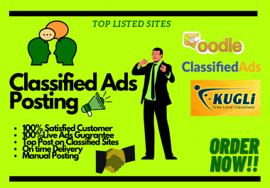 Get High Quality Manual Ad post on high DA PA Sites