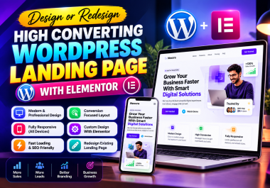 Design or redesign high converting WordPress landing page or elementor landing page