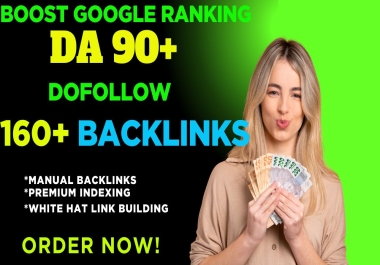 You will get 160+ SEO backlinks for google ranking high da authority link building service