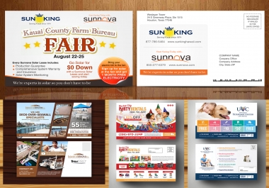 I will design postcard or eddm postcard,  rack card or door hanger