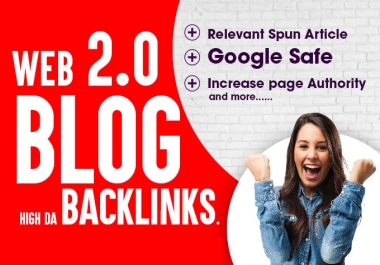 create 535 High DA web 2.0 SEO backlinks,  Promote to Guarantee ranking