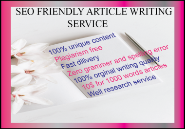 1000 word unique and well researched articles