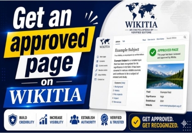 Get An Approved Page On Wikitia