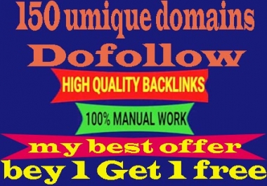 I will 150 unique domain dofollow backlinks with da 20plus