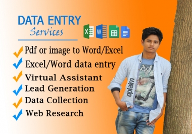 I will do data entry,  internet research,  web research,  lead generation works