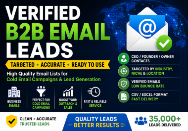 I will provide targeted verified B2B email leads for campaigns