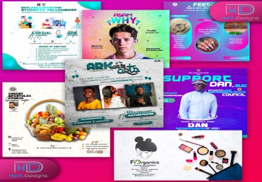 I design unique and attractive social media Ad,  cover and post,  web banner and E-flyer