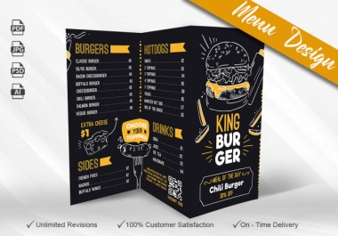 I will design professional & eye catching Food Menu, Food flyer,  restaurant flyer