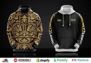 I will design custom sublimation t shirt sweatshirt hoodie streetwear clothing design