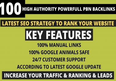 Get Powerfull 100 Permanent Pbn DA 40+ PA 35+ pr5+ Web2.0 Backlink With Unique 100 Website