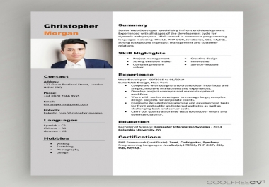 I will do resume design of different design or CV maker