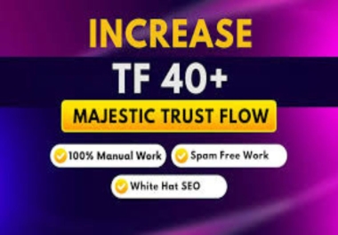 I will increase your website majestic trust flow tf 40 plus