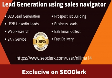 I will do b2b lead generation,  LinkedIn lead generation,  web research