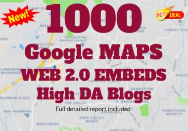 embed your google map in 25,000 web20 high da blogs best for local SEO