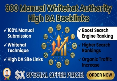 I will provide 300 Manual Authority High DA Backlinks for Google Ranking