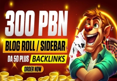 You will get Most Powerful 300 Permanent Sidebar/Blogroll DA 50 Plus PBN Backlinks