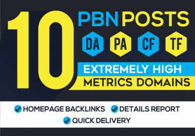10 PBN Links High DA TF From My Own Real Authority Pbns