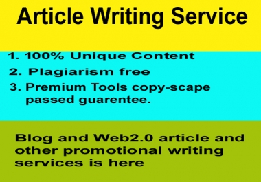 Write 500 to 1k words SEO friendly article for blogs and web2.0