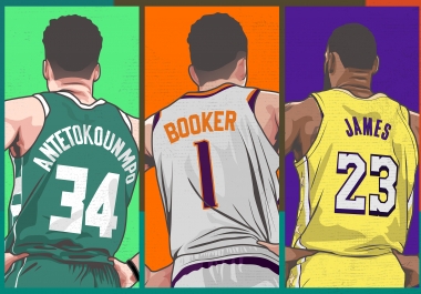 I WILL TURN YOUR PHOTO INTO ATTRACTIVE SPORTS CARTOON VECTOR ART