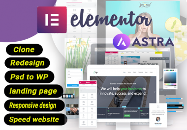 create modern,  responsive wordpress website with elementor pro