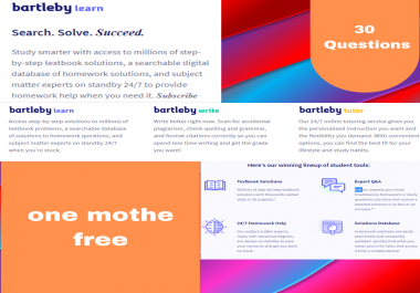 provide one month to solve any homework with bartleby. com