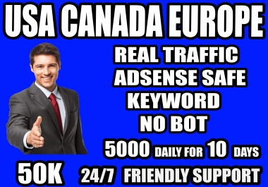 I will send organic 50k keyword targeted traffic from USA