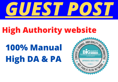 Write and Publish 10 Guest Post High Authority unique dofollow permanent contextual backlinks