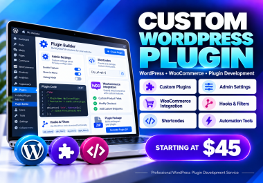I will develop a custom WordPress or WooCommerce plugin for your website