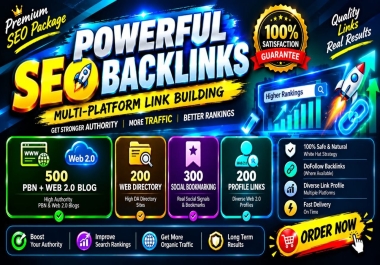 PBN 500 Web2.0 Blogs,  200 Directory,  300 Bookmarking,  200 Profile Links SEO Package
