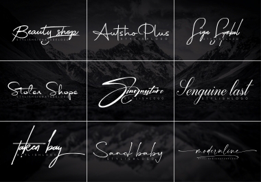 I will design signature,  handwritten,  Scripted,  branding logo