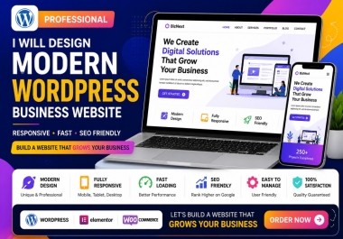 I will design a modern,  responsive WordPress business website